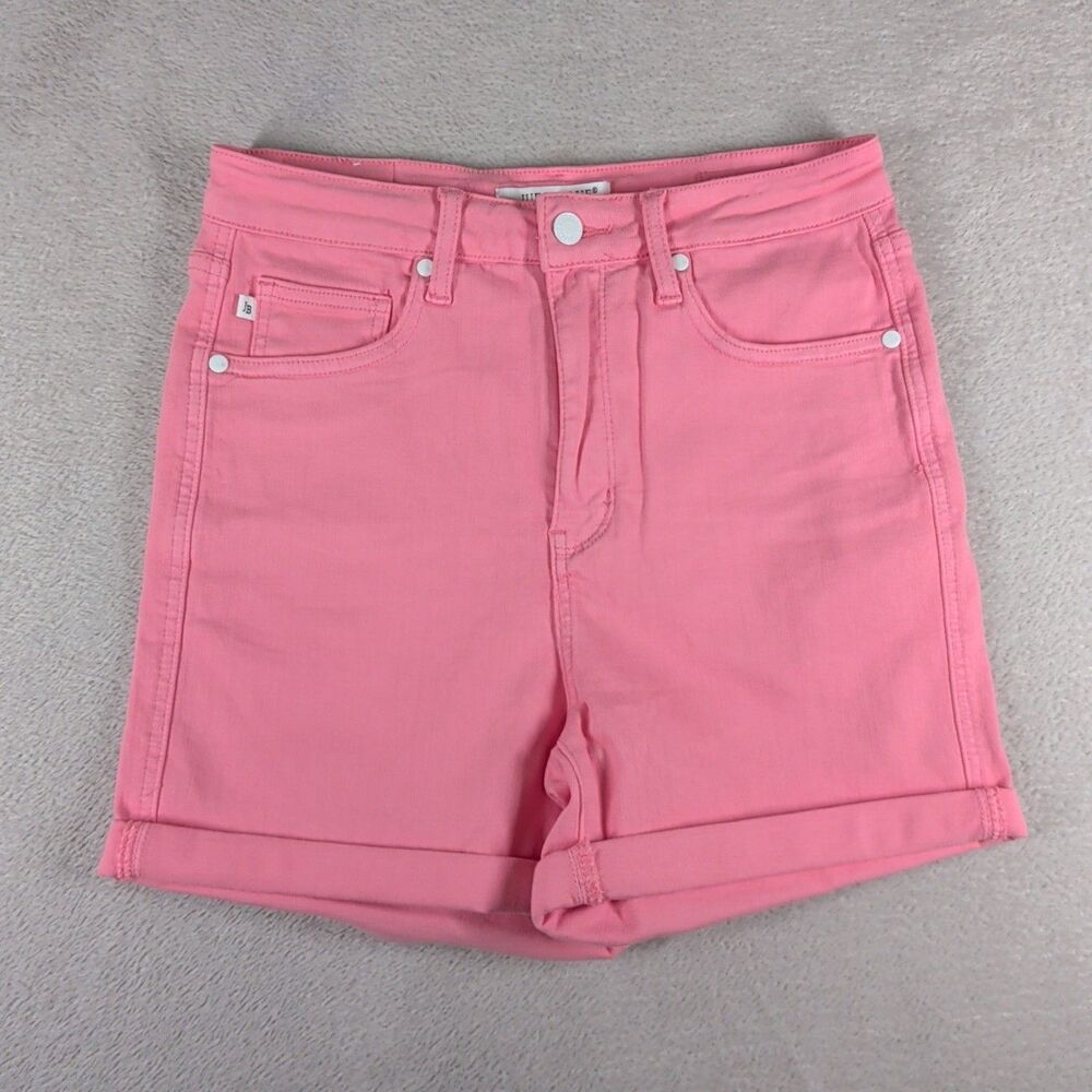 Judy Blue Shorts High Waist Tummy Control Pink Denim Stretch Women's Large Beach